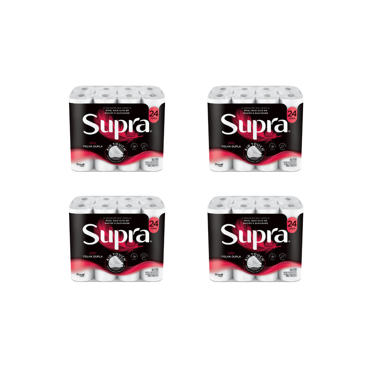 Papel Higiênico Folha Dupla 30m 4x24 Supra